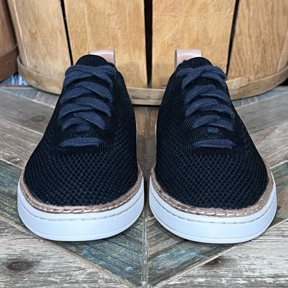 UGG Sidney Knit Black Fabric 1095092 Minimalist Sneakers Shoes Womens Size 7.5